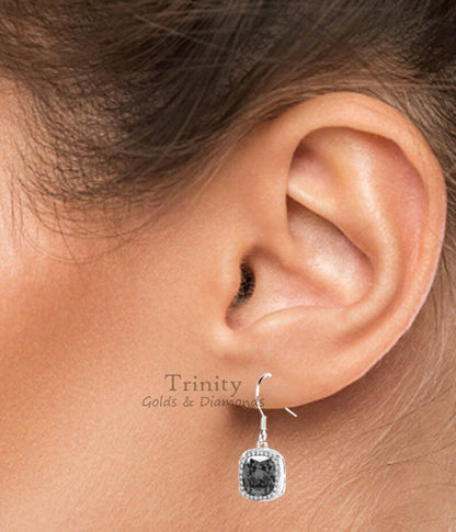 Brown Diamond Drop Earrings, Brown Diamond Earring, Dangle & Drop Earrings, Sterling Silver Brown Gemstone Earrings/Wedding Earrings