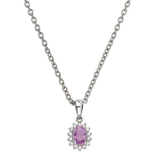 Everyday Amethyst Necklace, 14kt White Gold Plated Sterling Silver Amethyst Diamond Pendant Necklace Gemstone Necklace, Promise Pendant,Gift