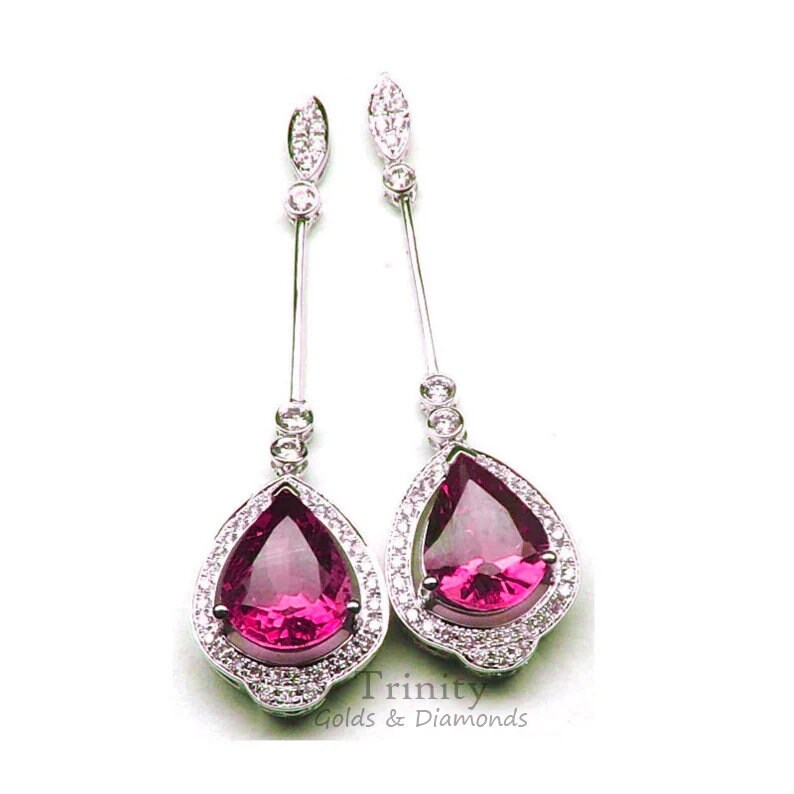 Pear Sapphire Dangle Earrings, Sterling Silver Sapphire Earrings, Gemstone Earrings, Drop Earrings, Wedding Dangle Earrings, Gift For Her