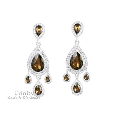 Brown Gemstone Earrings /Bridal Drop Earrings/Drop & Dangle Earrings/Bridesmaid Earring/ Brown Gemstone earring,Gemstone Dangle Earrings