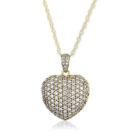 4.00 Ct Round Cut Moissanite And Diamond Pendant, Engagement Wedding Pendant Necklace, 14k Rose Gold Plated,Valentine Day Women Pendant Gift