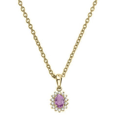 Everyday Amethyst Necklace, 14kt White Gold Plated Sterling Silver Amethyst Diamond Pendant Necklace Gemstone Necklace, Promise Pendant,Gift
