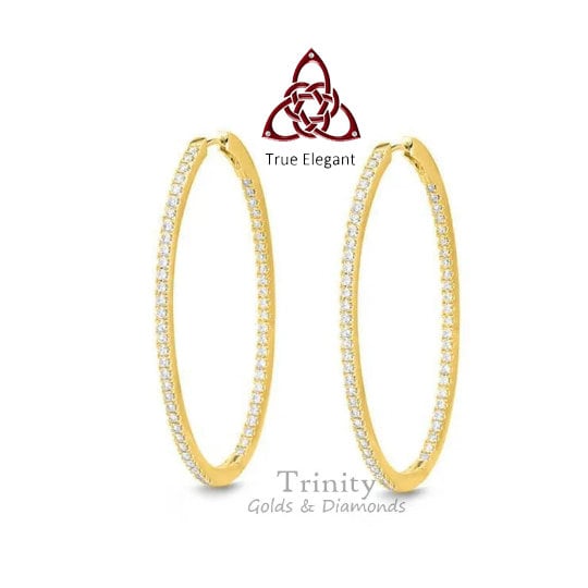 THIN LARGE HOOP Earrings,Diamond Silver Hoop Earrings, Silver, Thin Hoop Earrings, Big Silver Hoops, Moisssanite Diamondn Hoop Earrings