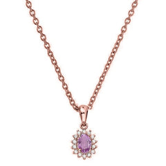 Everyday Amethyst Necklace, 14kt White Gold Plated Sterling Silver Amethyst Diamond Pendant Necklace Gemstone Necklace, Promise Pendant,Gift