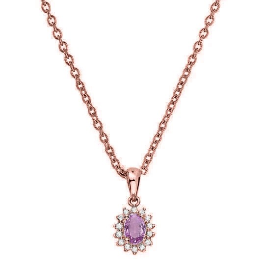 Everyday Amethyst Necklace, 14kt White Gold Plated Sterling Silver Amethyst Diamond Pendant Necklace Gemstone Necklace, Promise Pendant,Gift
