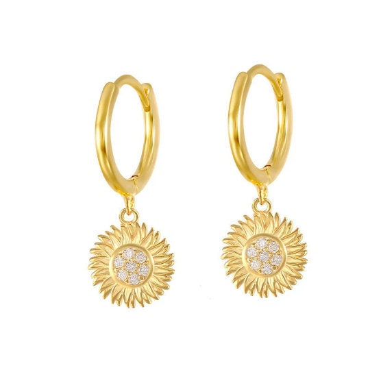 Sun Dangle Drop Earrings, Moissanite  Dangle Drop Earrings, Wedding Earrings, Engagement Earrings,Sunflowe dangle earrings,Valentine Day