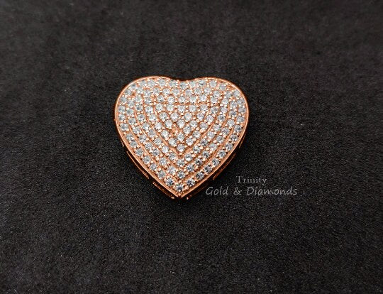 DIAMOND HEART PENDANT Moissanite Heart Pendant, Pave Heart Pendant Silver Heart Pendant, Heart Necklace Gift for Mom Love Necklace Christmas
