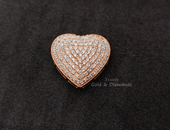 MOISSANITE HEART PENDANT, Heart Pendant, Pave Heart Pendant,Silver Pendant,Silver Heart Pendant,Heart Necklace, Gift for Mom, Love Necklace