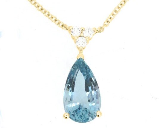 TOPAZ NEKLACE PENDANT, Topaz Pear Shape Diamond Drop Necklace With 10kt Gold Over Sterling Silver, Handmade Necklace, Bridsmaid Necklace