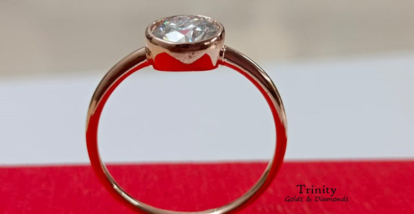 0.50CT Round Diamond Solitaire Bezel Set Ring / Dainty Ring For Women / Delicate Ring / 14KT White Gold Plated / Gift For Her