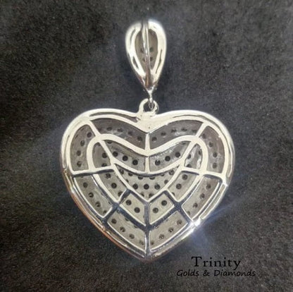 2.00CT Moissanite Heart Pendant, 14K White Gold Plated, Diamond Big Heart Pendant, Diamond Jewellery, Heart Shape Pendant, Gift for Her