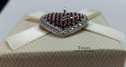 True Elegant® Ruby Heart Pendant / 925 Silver Heart Pendant/ Wedding Necklace For Her/ Sapphire Heart, Gemstone Heart Pendant, Perfect Gift