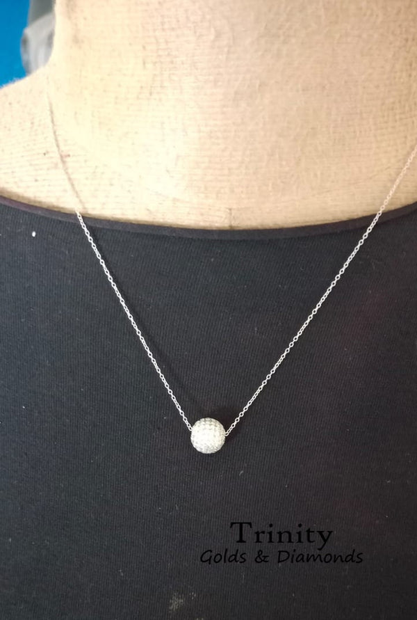 10.0 MM REAL MOISSANITE Diamond Disco Ball Diamond Pendant In Sterling silver 925, Pave Diamond Disco Ball Pendant Necklace , Gift For Her