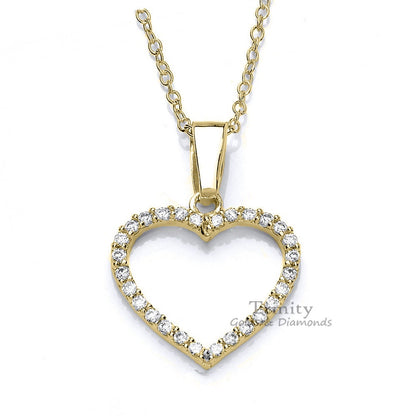 MOISSANITE HEART NECKLACE, Heart Necklace, Heart Pendant, Diamond Heart Necklace, Open Heart Necklace,Silver Heart Necklace,Anniversary Gift