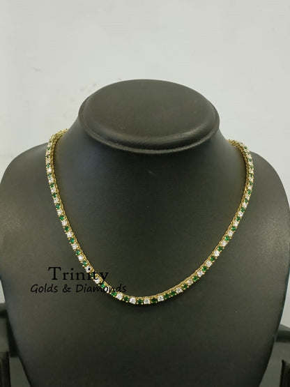 Emerald cz - tennis - necklace - choker - emerald tennis necklace- silver choker - Green Emerald Tennis choker - emerald choker, Emerald