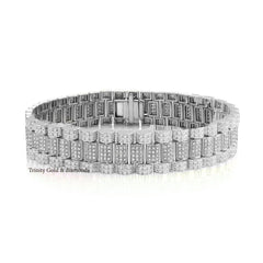 MENS MOISSANITE DIAMOND Bracelet For Him , Men's Diamond Bracelet , Sterling silver Hip hop Bracelet For him, Mens Diamond Jeelry, Gifs