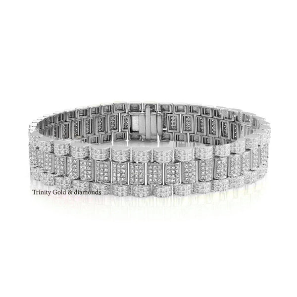MENS MOISSANITE DIAMOND Bracelet For Him , Men's Diamond Bracelet , Sterling silver Hip hop Bracelet For him, Mens Diamond Jeelry, Gifs