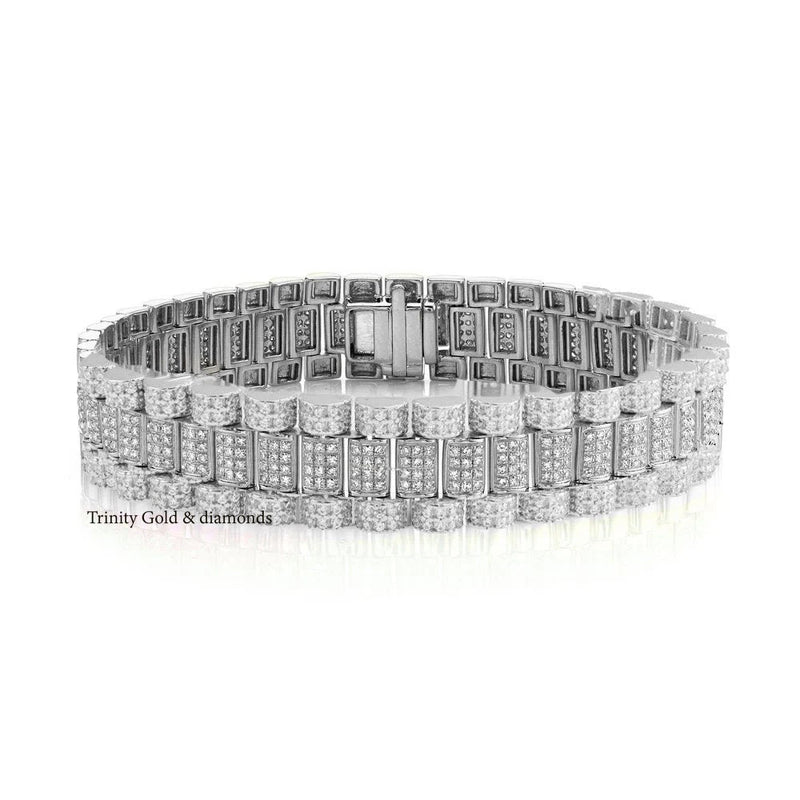MENS MOISSANITE DIAMOND Bracelet For Him , Men's Diamond Bracelet , Sterling silver Hip hop Bracelet For him, Mens Diamond Jeelry, Gifs